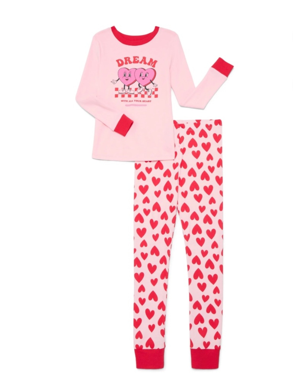Way To Celebrate Girls Dream With All Your Heart 2 PC Pajama Set Size 5 NWT